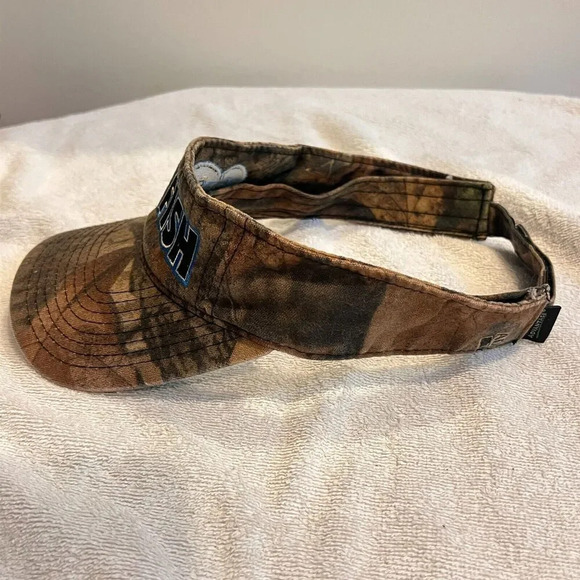 Advantage Men Brown Camouflage Go Fish Visor Hat Embroidered Fishing Outdoor - Picture 2 of 5